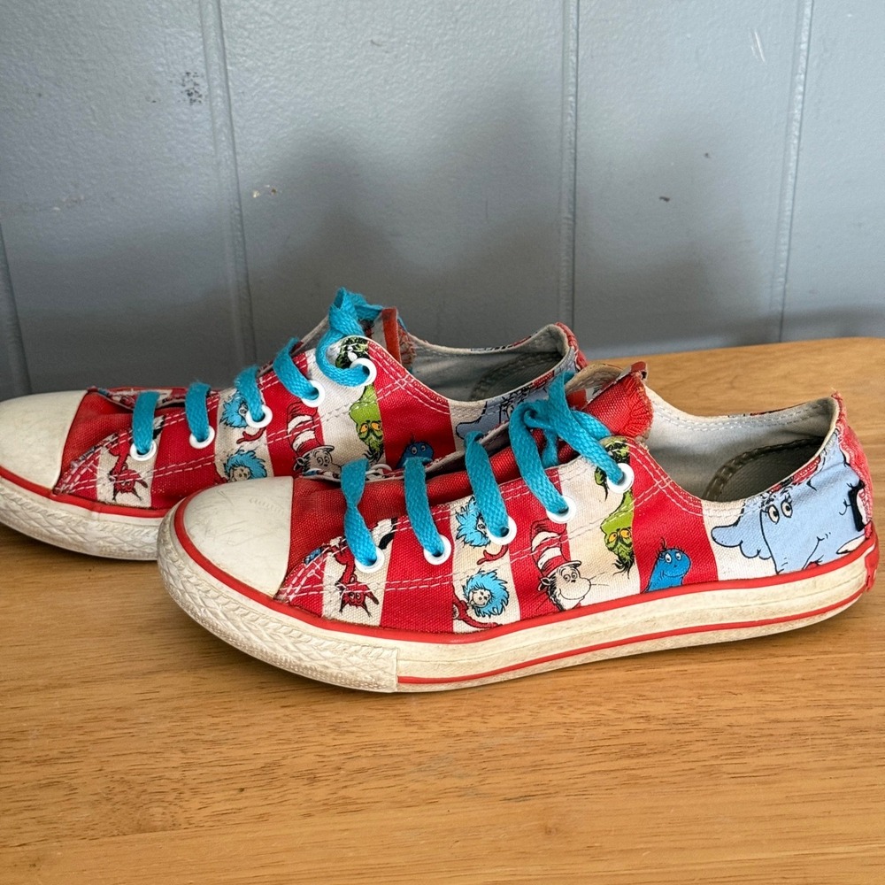 Converse Chuck Taylor All Star Dr Seuss Low Top Sneakers Womens 6 Kids 4 Rare - Picture 5 of 9